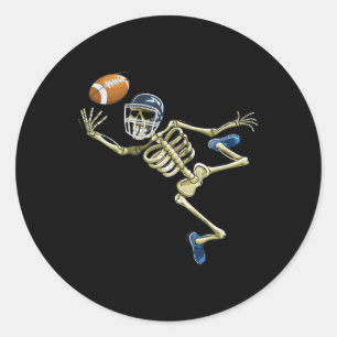 American Footll Skelet Halloween Mannen Boys Voetb Ronde Sticker