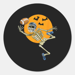 American Footll Skelet Halloween Mannen Boys Voetb Ronde Sticker
