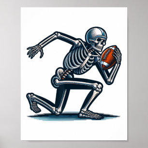 American Footll Skeleton Boys Mannen Fan Hallo Poster
