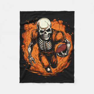 American Footll Skeleton Footll Player Halloween S Fleece Deken