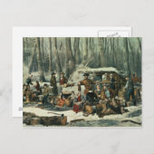 American Forest Scene - Maple Sugaring, 1856 Briefkaart (Voorkant / Achterkant)