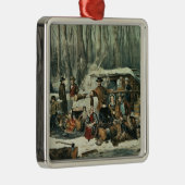 American Forest Scene - Maple Sugaring, 1856 Metalen Ornament (Rechts)