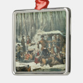 American Forest Scene - Maple Sugaring, 1856 Metalen Ornament (Links)