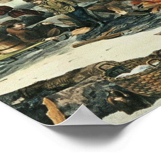 American Forest Scene - Maple Sugaring, 1856 Poster (Hoek)