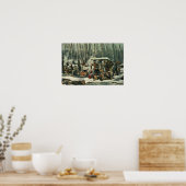 American Forest Scene - Maple Sugaring, 1856 Poster (Keuken)