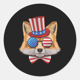 American Fox USA oom Sam Pet 289 Ronde Sticker