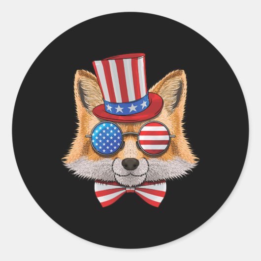American Fox USA oom Sam Pet 289 Ronde Sticker (Voorkant)