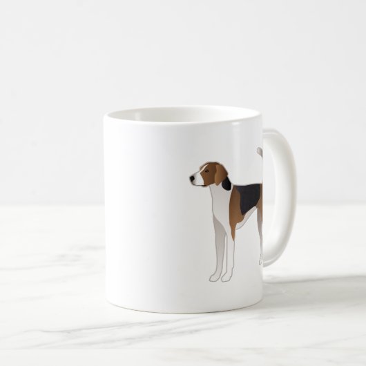 American Foxhound Basic Hondenras Illustration Koffiemok (Voorkant rechts)