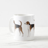 American Foxhound Basic Hondenras Illustration Koffiemok (Voorkant links)