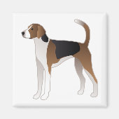 American Foxhound Basic Hondenras Illustration Magneet (Voorkant)