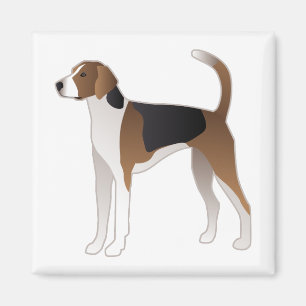 American Foxhound Basic Hondenras Illustration Magneet