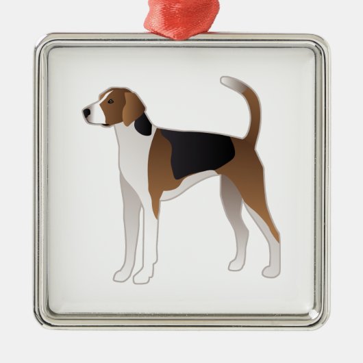American Foxhound Basic Hondenras Illustration Metalen Ornament (Voorkant)