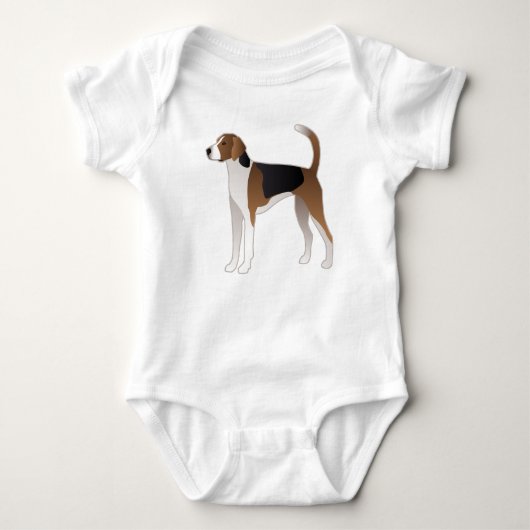 American Foxhound Basic Hondenras Illustration Romper (Voorkant)