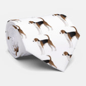 American Foxhound Basic Hondenras Illustration Stropdas (Opgerold)