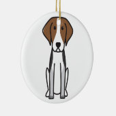 American Foxhound Dog Cartoon Keramisch Ornament (Rechts)