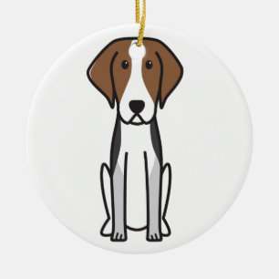 American Foxhound Dog Cartoon Keramisch Ornament