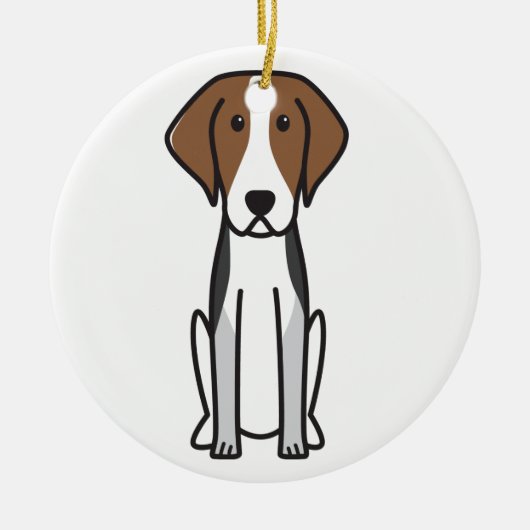 American Foxhound Dog Cartoon Keramisch Ornament (Voorkant)