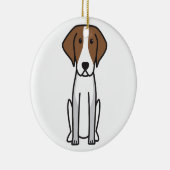 American Foxhound Dog Cartoon Keramisch Ornament (Rechts)