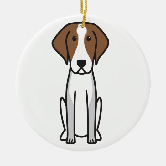 American Foxhound Dog Cartoon Keramisch Ornament (Voorkant)