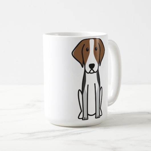 American Foxhound Dog Cartoon Koffiemok (Voorkant rechts)