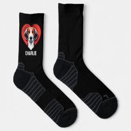 American Foxhound Dog Owner Aangepaste Tekstnaam Sokken