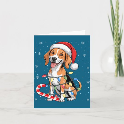 American Foxhound Dog Ugly Christmas Candy Cane Tr Kaart (Voorkant)