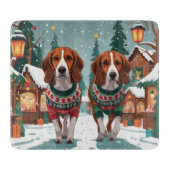 American Foxhound Dogs Christmas Snow Holiday Snijplank (Voorkant)