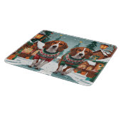 American Foxhound Dogs Christmas Snow Holiday Snijplank (Hoek)