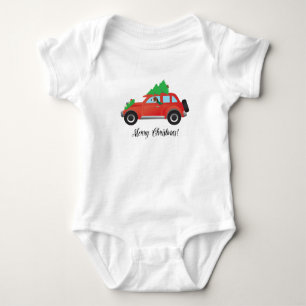 American Foxhound Driving Car met kerstboom Romper