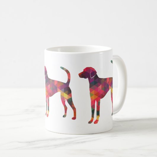 American Foxhound Geo Pattern Silhouette - Multi Koffiemok (Voorkant rechts)