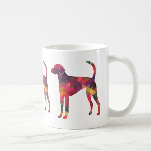 American Foxhound Geo Pattern Silhouette - Multi Koffiemok (Rechts)