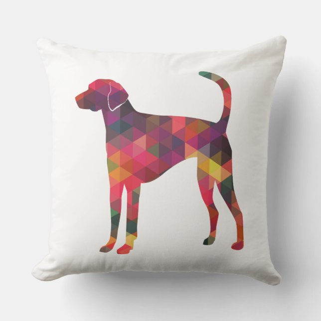 American Foxhound Geo Pattern Silhouette - Multi Kussen (Voorkant)