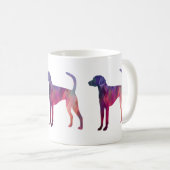 American Foxhound Geo Pattern Silhouette Pink Koffiemok (Voorkant rechts)