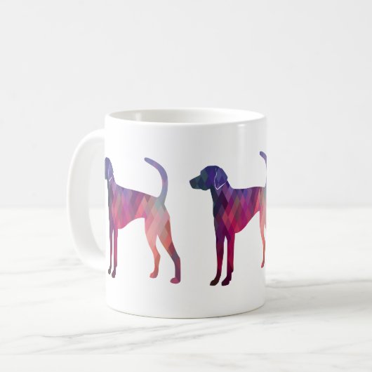 American Foxhound Geo Pattern Silhouette Pink Koffiemok (Voorkant links)