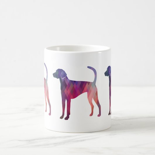 American Foxhound Geo Pattern Silhouette Pink Koffiemok (Center)