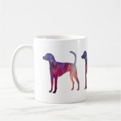 American Foxhound Geo Pattern Silhouette Pink Koffiemok (Links)