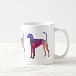 American Foxhound Geo Pattern Silhouette Pink Koffiemok