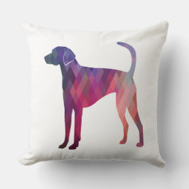 American Foxhound Geo Pattern Silhouette Pink Kussen