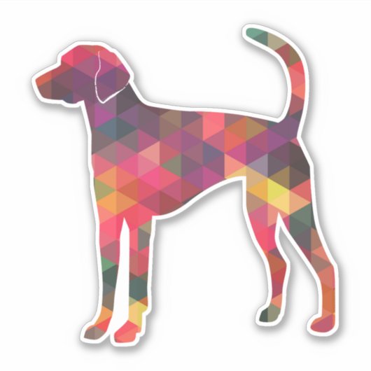 American Foxhound Geometric Pattern Silhouette Sticker (Voorkant)
