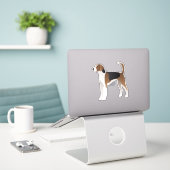 American Foxhound Hondenras Side Uitzicht Silhouet Sticker (Laptop op bureau)