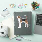 American Foxhound Hondenras Side Uitzicht Silhouet Sticker (iPad Cover)