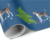 American Foxhound-kerstdesign Cadeaupapier (Rol Hoek)