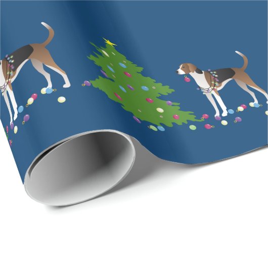 American Foxhound-kerstdesign Cadeaupapier (Rol Hoek)