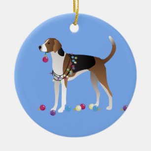 American Foxhound-kerstdesign Keramisch Ornament