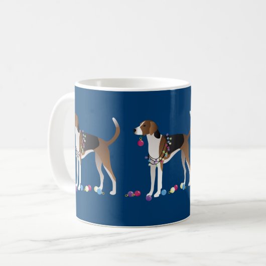 American Foxhound-kerstdesign Koffiemok (Voorkant links)