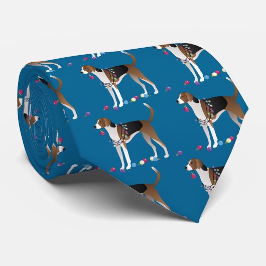 American Foxhound-kerstdesign Stropdas (Opgerold)