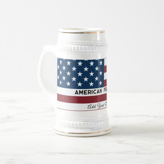 American Freedom Personalized Name Bierpul (Voorkant links)