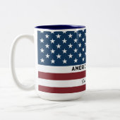 American Freedom Personalized Name Tweekleurige Koffiemok (Links)