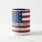 American Freedom Personalized Name Tweekleurige Koffiemok (Center)