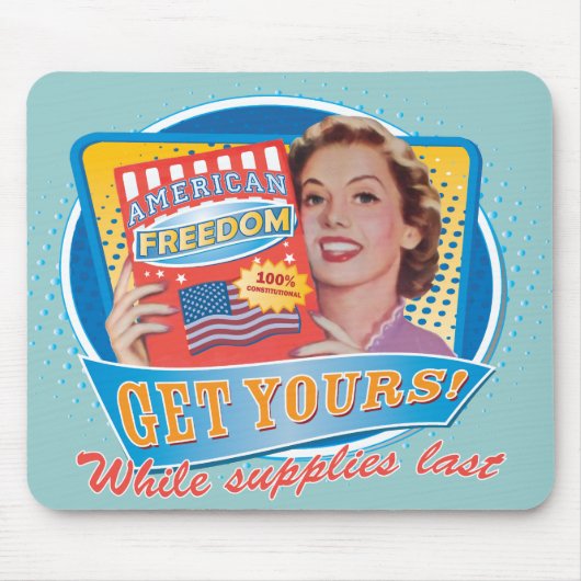 American Freedom Retro Mousepad Muismat (Voorkant)